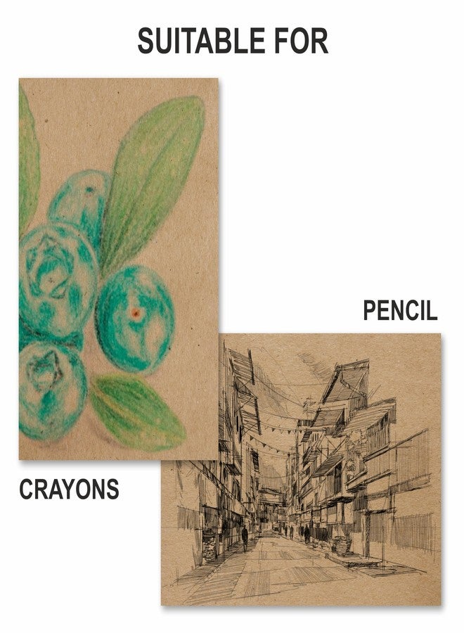 Anupam A5 Kraft Paper | Brown Colour Loose Sheets | 100% Recyclable Acid Free Sheet | 180 GSM | 60 Sheet / 120 Pages | Ideal for Pencil Drawing Doodling Sketching - Image 5